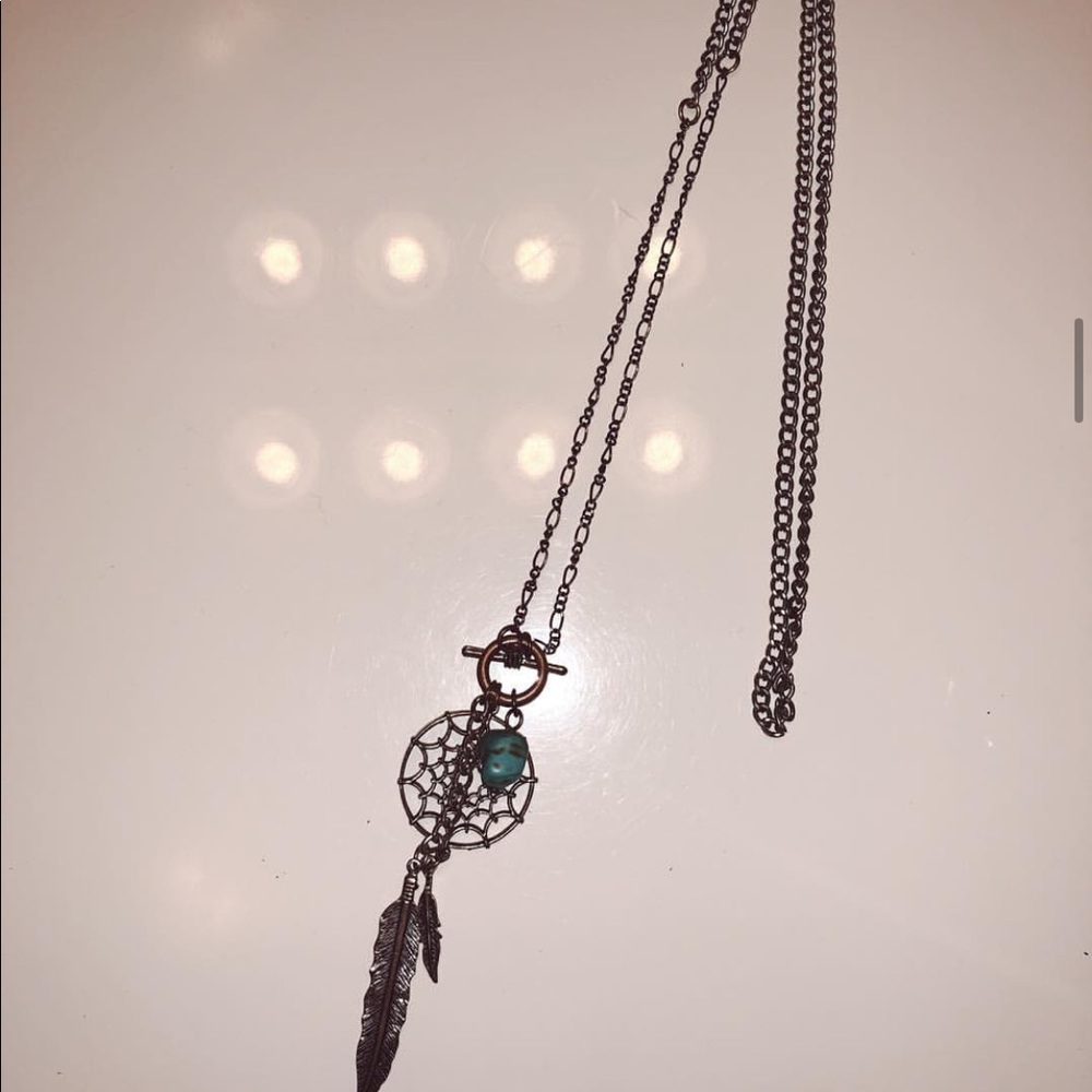 Dual toned dream catched necklace